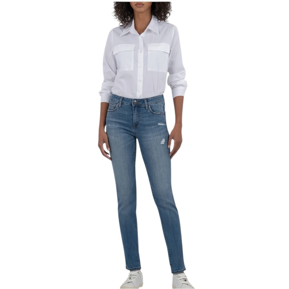 Kut From The Kloth Distressed Medium Wash Catherine Boyfriend Denim Jeans size 2